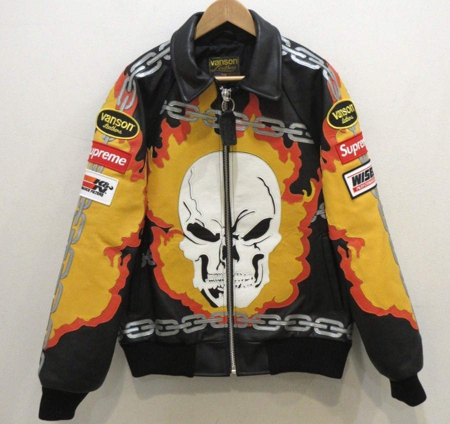 Supreme×Vanson Leathers Ghost Rider Jacket レザーゴーストライダージャケット