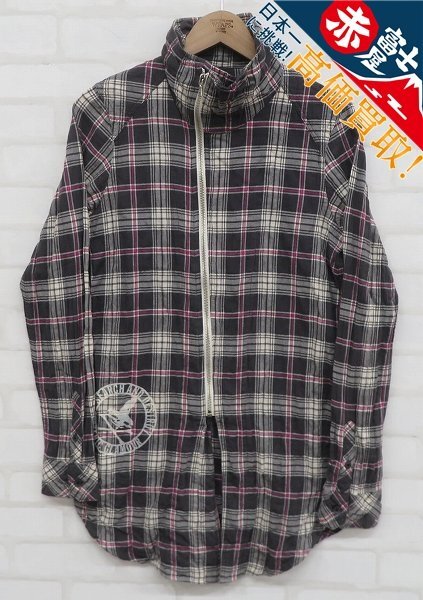 HYSTERIC GLAMOUR SEACH AND DESTROY チェックジップシャツ 0103AH02 ヒステリックグラマー