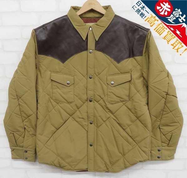 SUGAR CANE レザーヨークパッディングシャツジャケット シュガーケーン