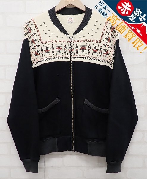 THE FLAT HEAD 雪柄フルジップスウェット フラットヘッド