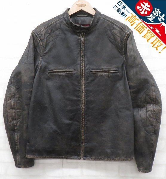 RRL レザーシングルライダース Distressed Single Riders ダブルアールエル