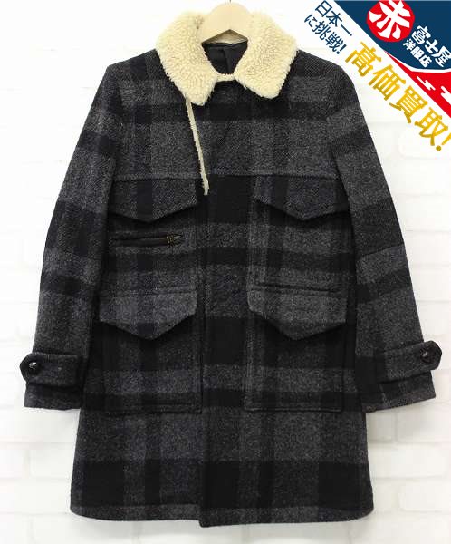 NUMBER NINE ボアチェックランチコート ナンバーナイン